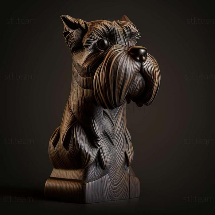 3D model Zwergschnauzer dog (STL)